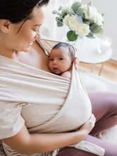 Load image into Gallery viewer, Organic Cotton Skin to Skin Short Sleeve Wrap Top | Oatmeal Heather