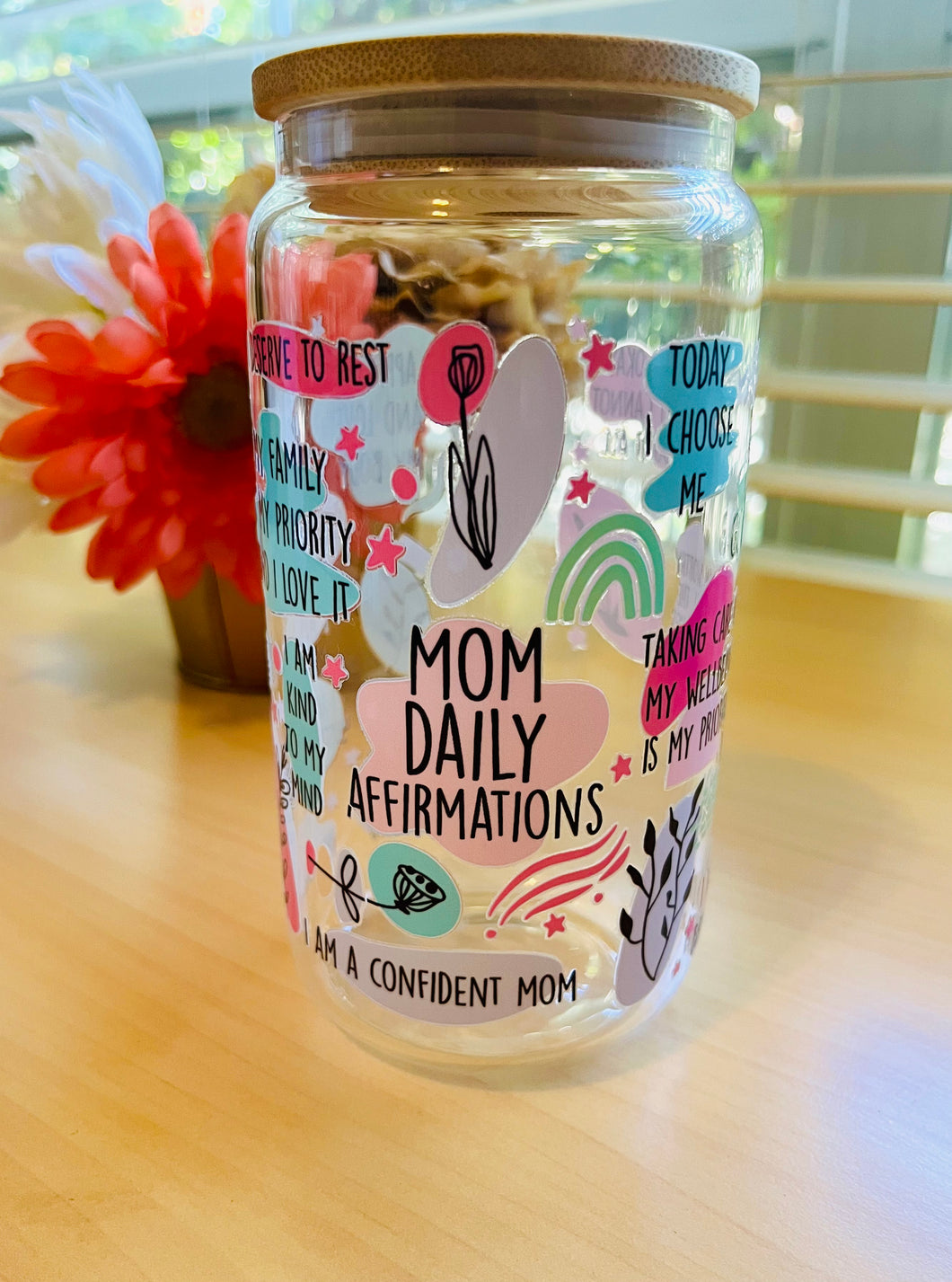 Verre d'affirmations quotidiennes pour maman